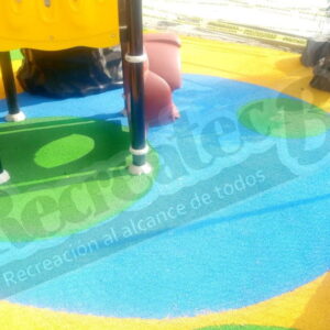 Superficie amortiguantes para áreas recreativas Piso EPDM código RiBB-S020, vaciada en el Sitio