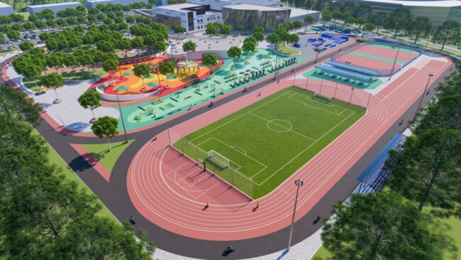 Pistas de trotar y canchas en parques públicos Imagen de Pistas de trotar y canchas en parques públicos