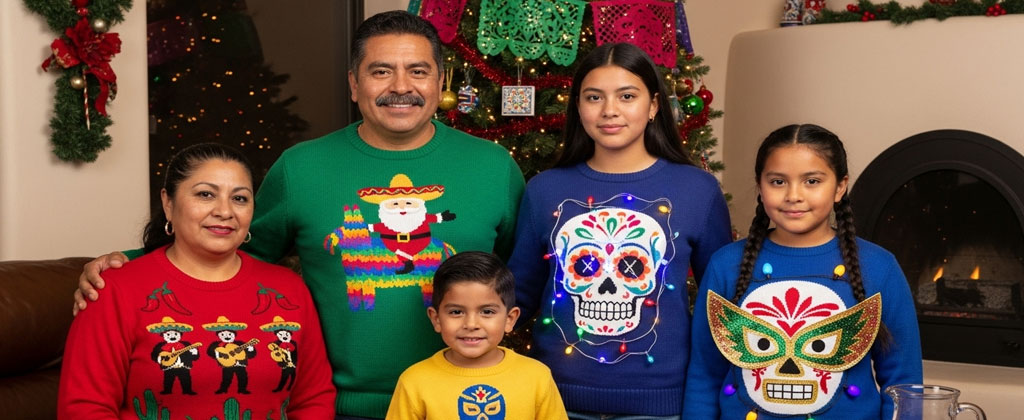 Las fiestas de Suéteres Navideños Feos Imagen de las fiestas de Suéteres Navideños Feos