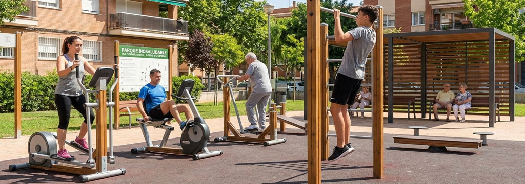 Mini parque con impulso a la actividad física en la comunidad Imagen de un Mini parque con impulso a la actividad física en la comunidad