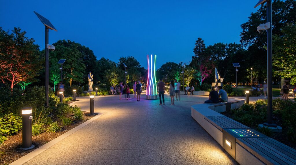 Iluminación inteligente en parques urbanos