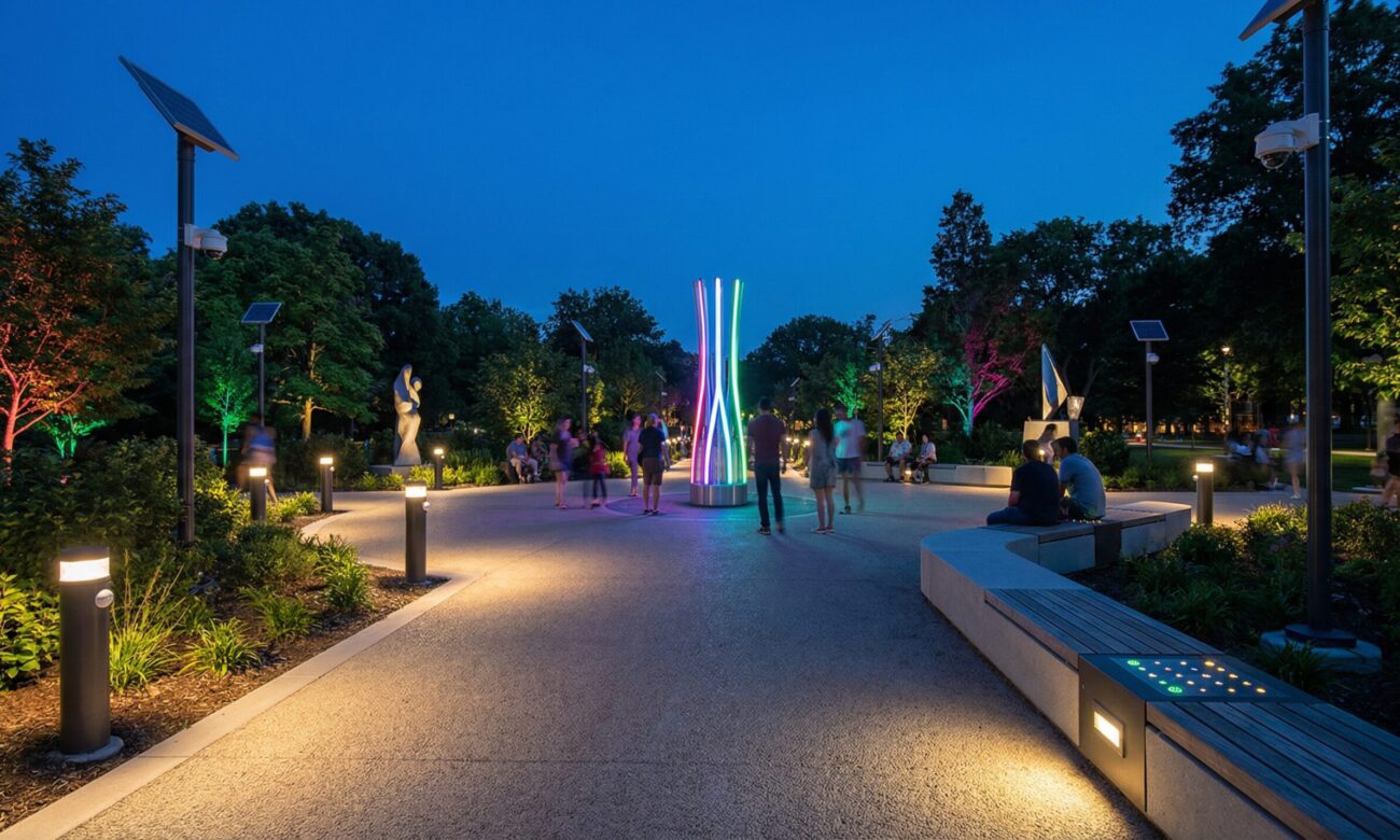 Iluminación inteligente en parques urbanos