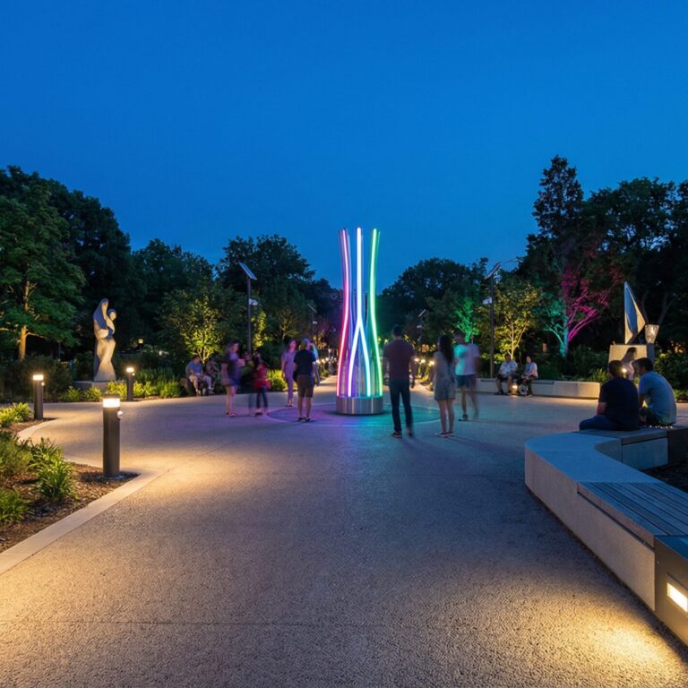 Iluminación inteligente en parques urbanos