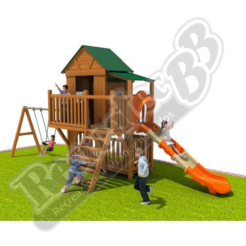 Imagen del Juego Infantil de Madera RIBB-MA039 con Columpios | Recreatec BB