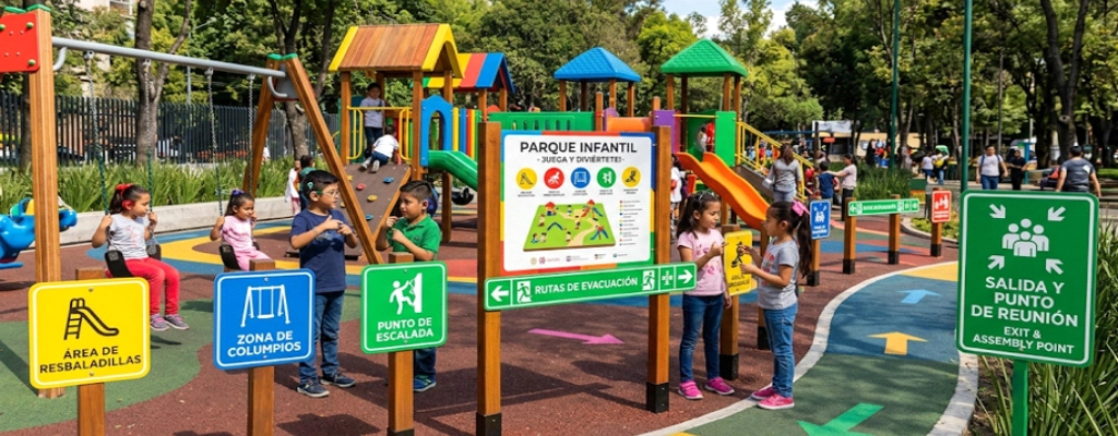Señalizaciones a color, con imágenes y a buena altura Imagen de Señalizaciones a color, con imágenes y a buena altura