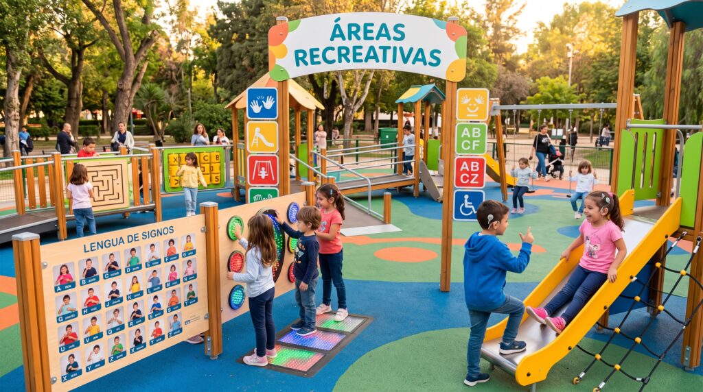 imagen de áreas recreativas para niños con discapacidad auditiva